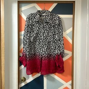 Women’s cheetah print button up